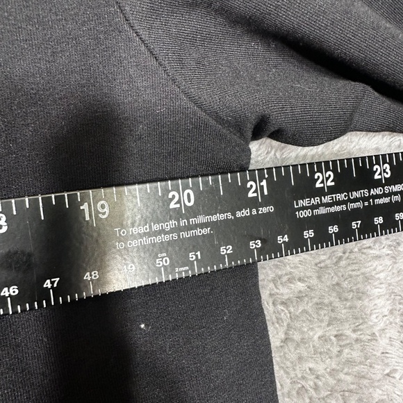 French Terry Sweatshirt Small Black Soot Long Sleeve Pullover Cotton Modal Blend - Picture 2 of 7